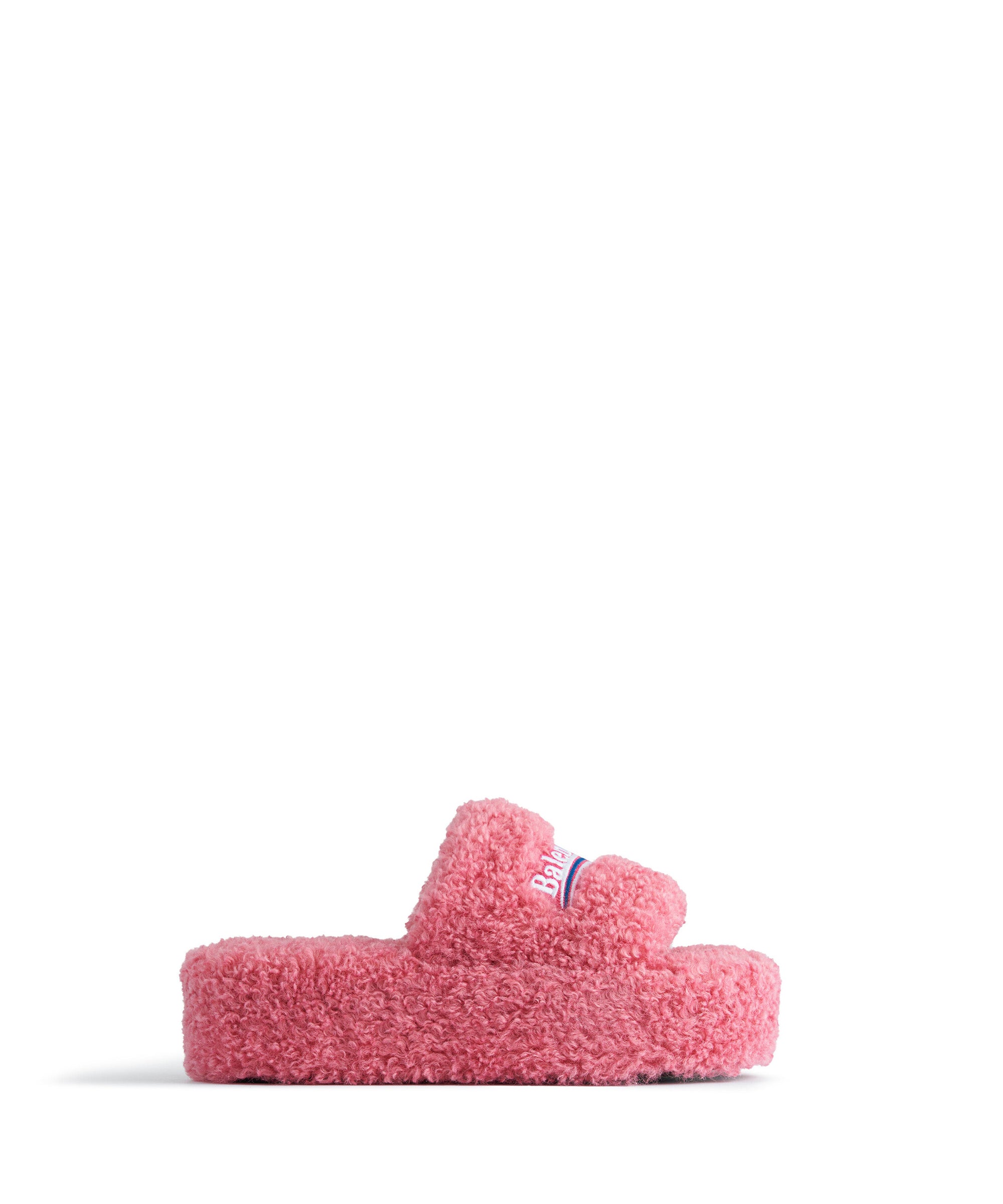 Furry Platform Sandals - Sweet Pink & Bian & Blu