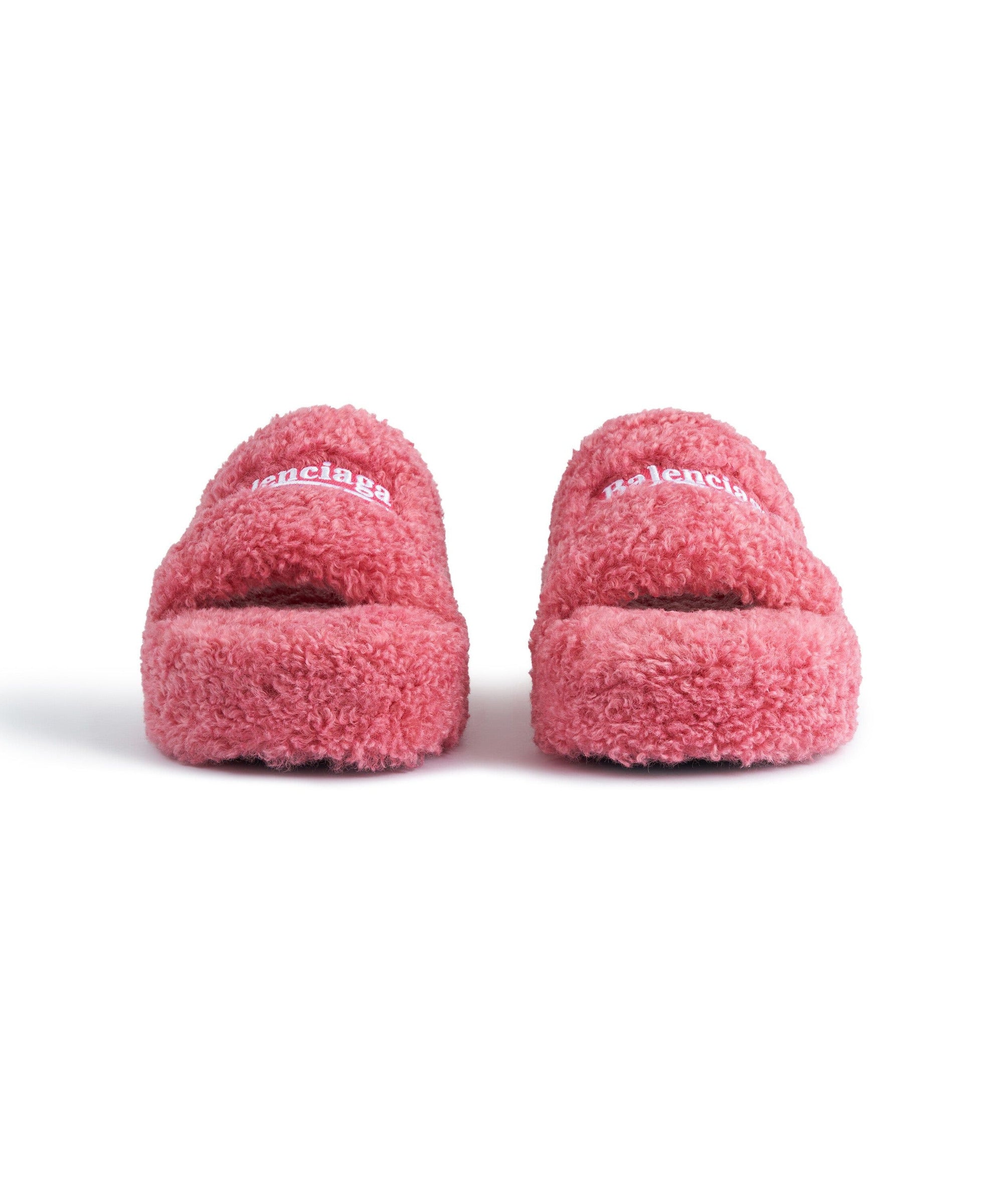 Furry Platform Sandals - Sweet Pink & Bian & Blu