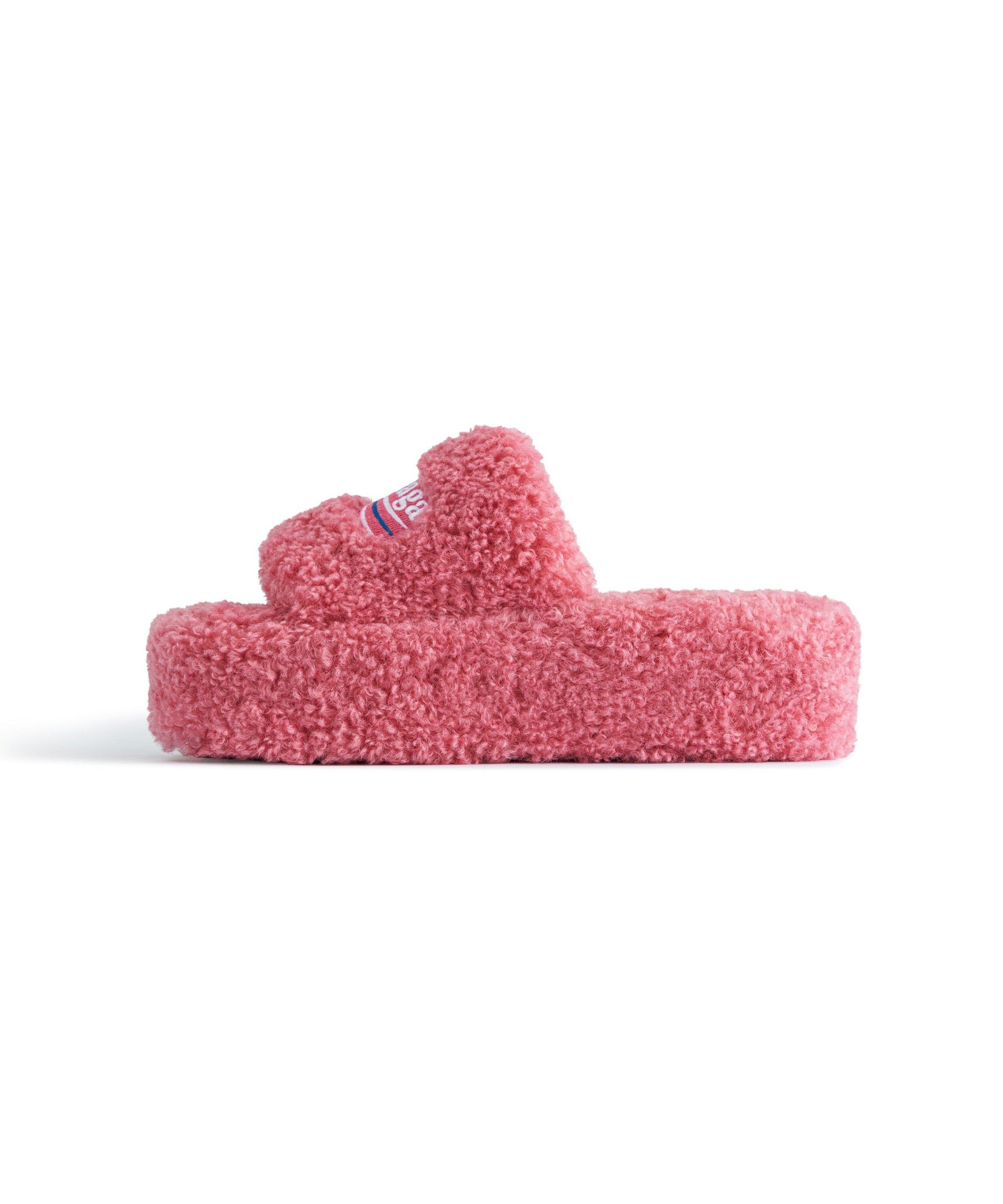 Furry Platform Sandals - Sweet Pink & Bian & Blu