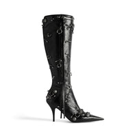 Cagole 90mm Boot With Piercings - Black