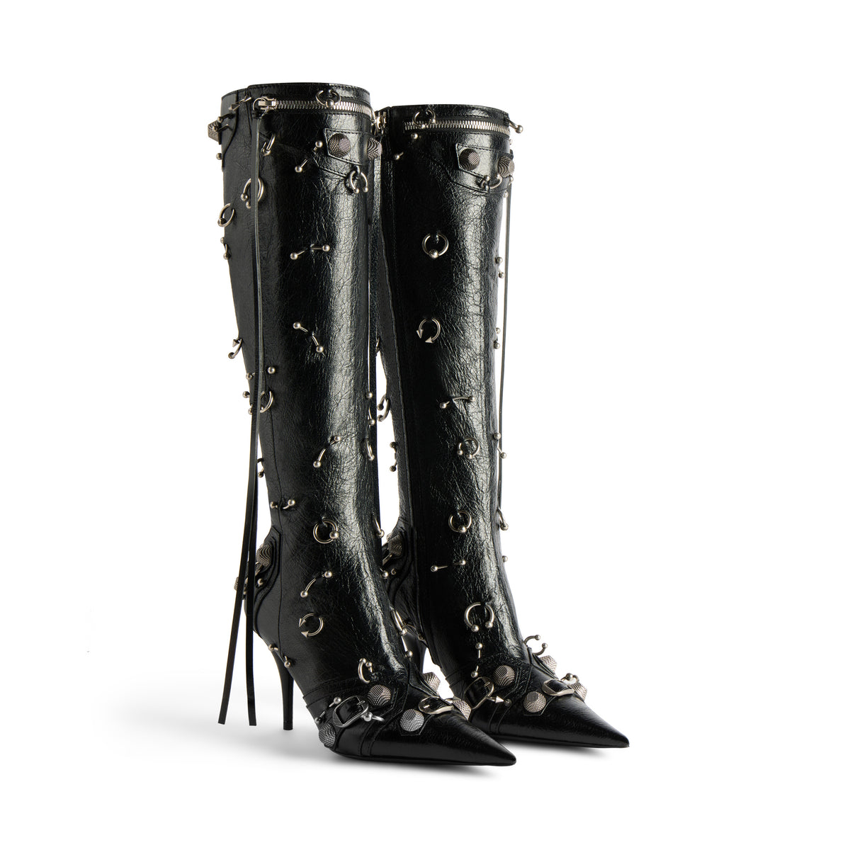 Cagole 90mm Boot With Piercings - Black