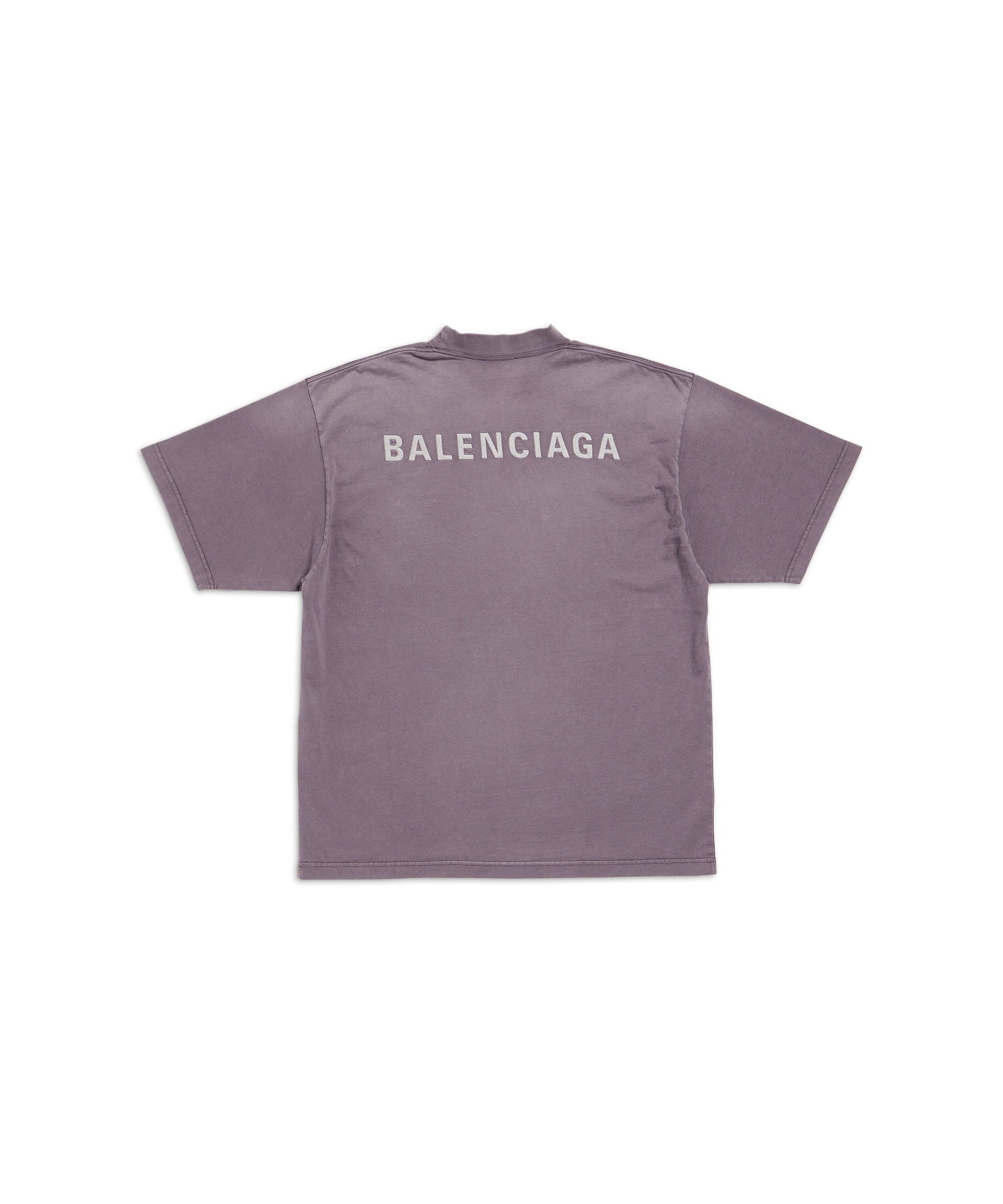 Balenciaga Back T-Shirt - Faded Purple & Grey