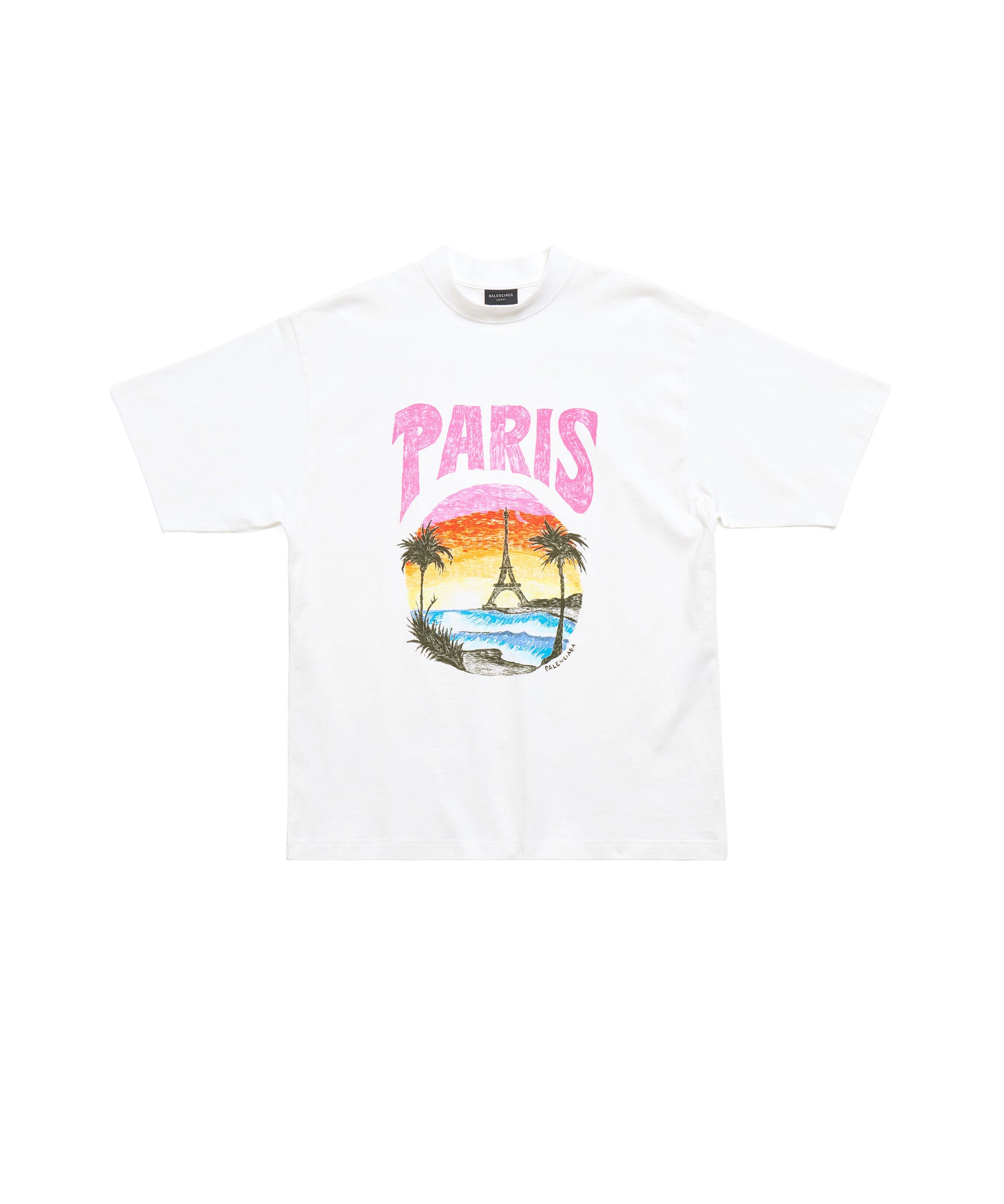Paris Tropical T-Shirt - White & Pink
