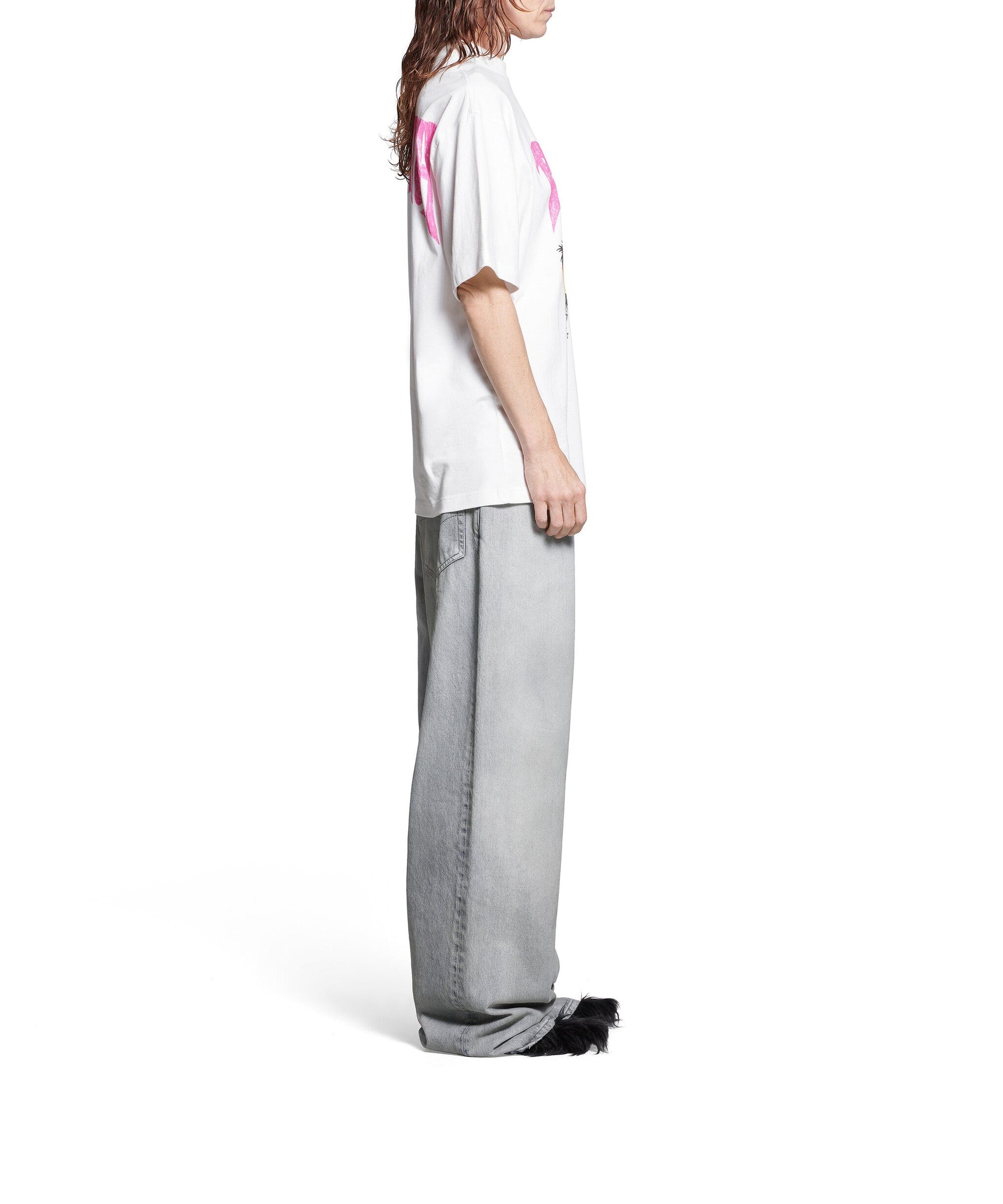 Paris Tropical T-Shirt - White & Pink