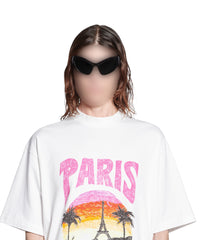 Paris Tropical T-Shirt - White & Pink