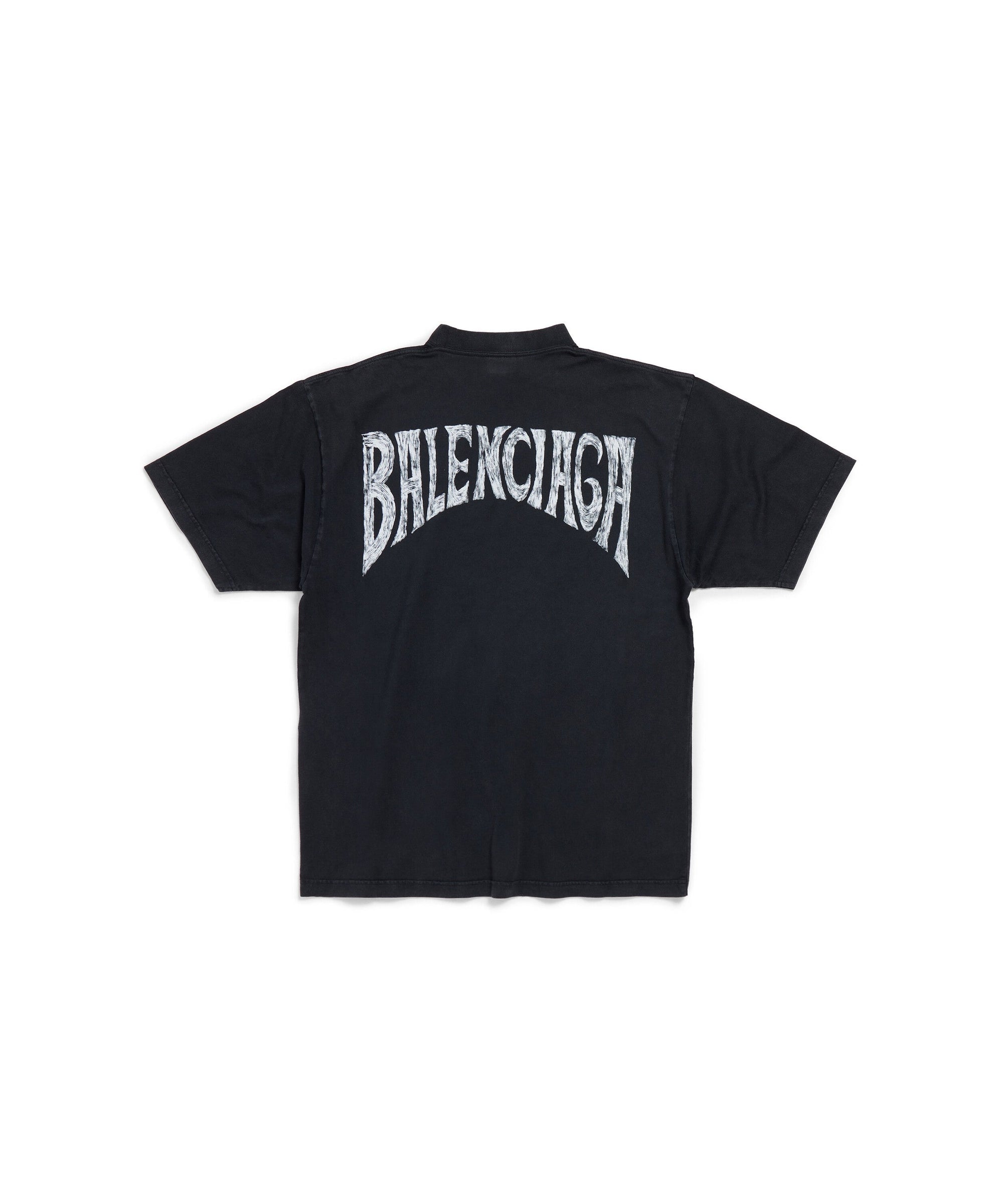 Balenciaga Hand-Drawn T-Shirt - Faded Black & White