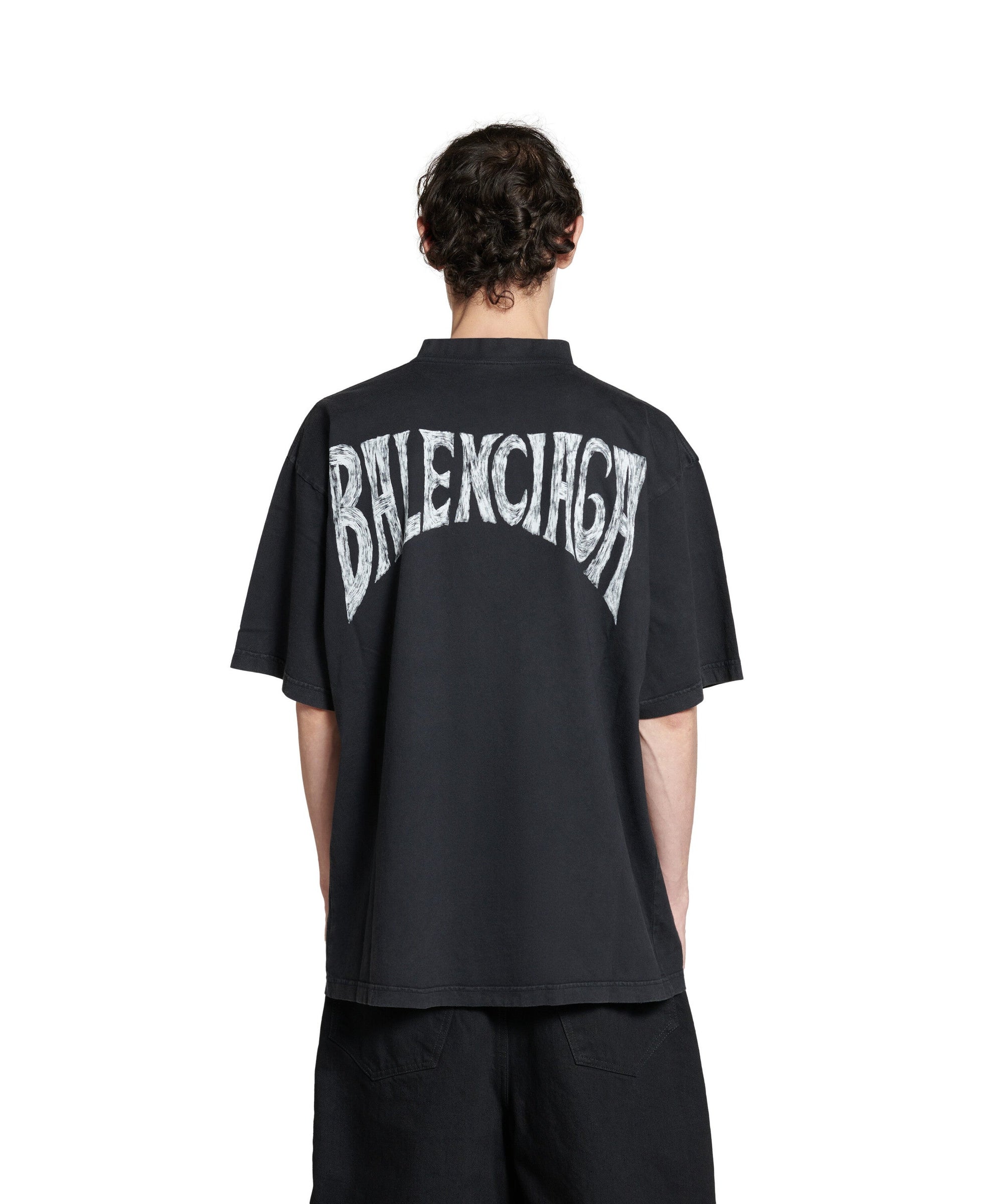 Balenciaga Hand-Drawn T-Shirt - Faded Black & White