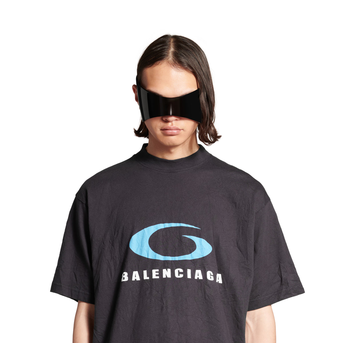 Loop Sports Icon T-Shirt - Washed Black & Blue