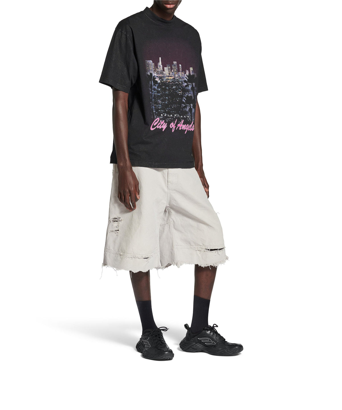 City Of Angels T-Shirt - Faded Washed Black