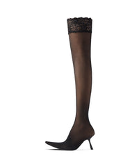 New flex Over-The-Knee 90 Boots - Black & Nude