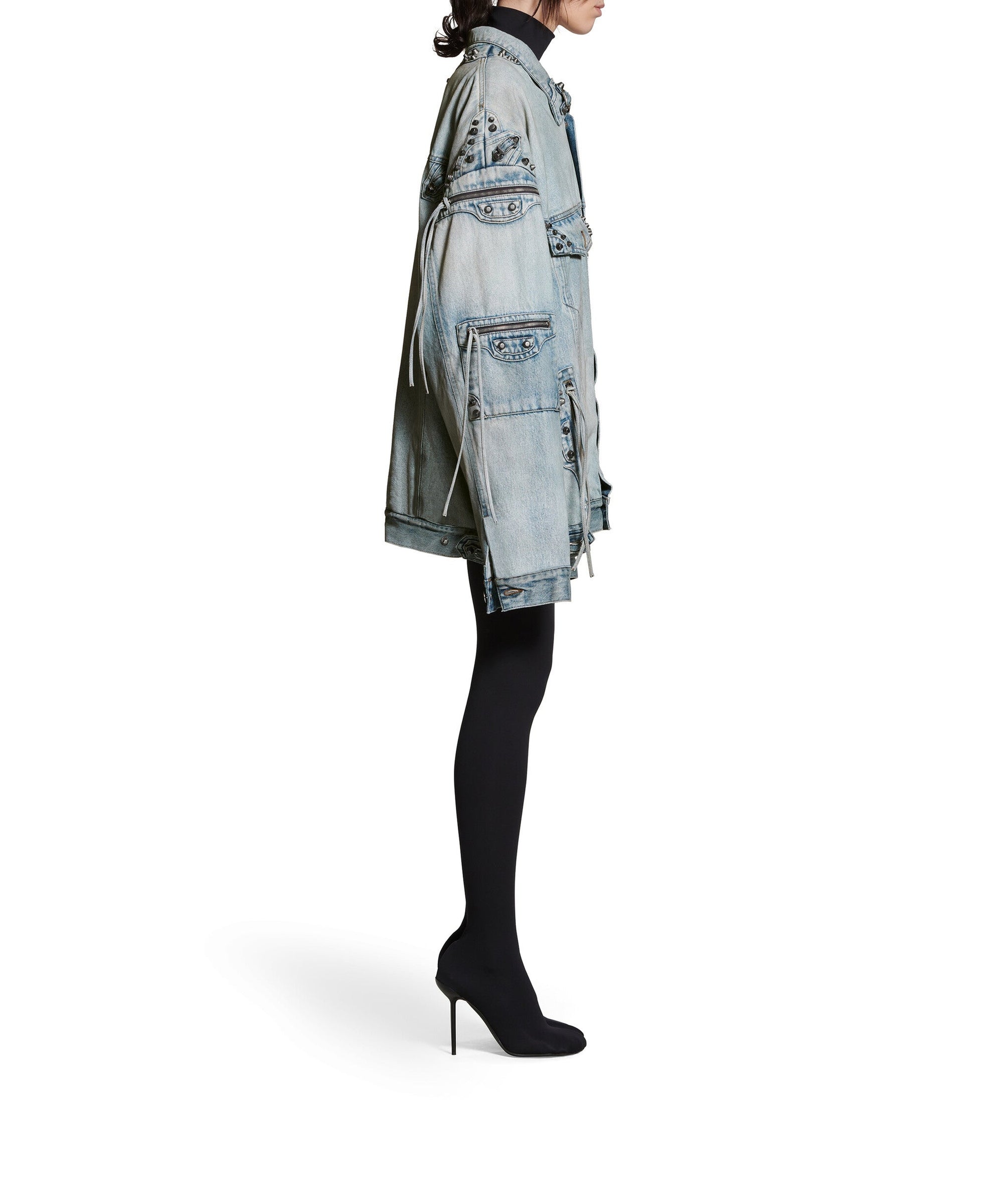 Cagole Oversized Jacket - Dirty Blue
