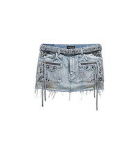 Cagole Mini Skirt - Dirty Blue