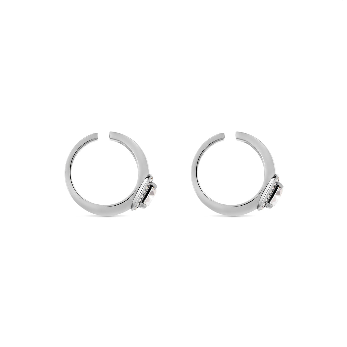Maxi Solitaire Ear Cuffs - Silver & Crystal