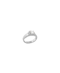 Maxi Solitaire Ring - Silver & Crystal