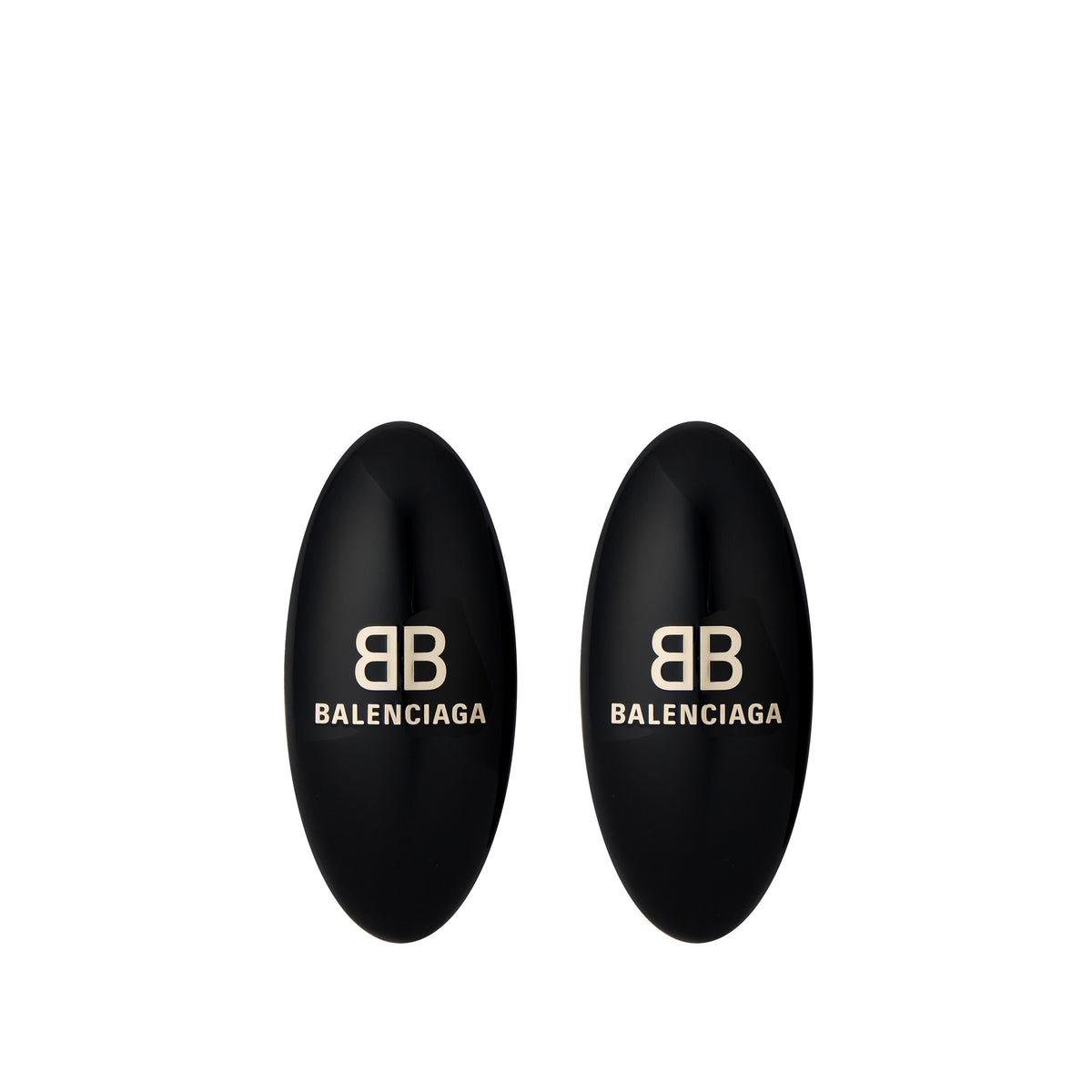 Hairclip Earrings - Black & Shiny Gold