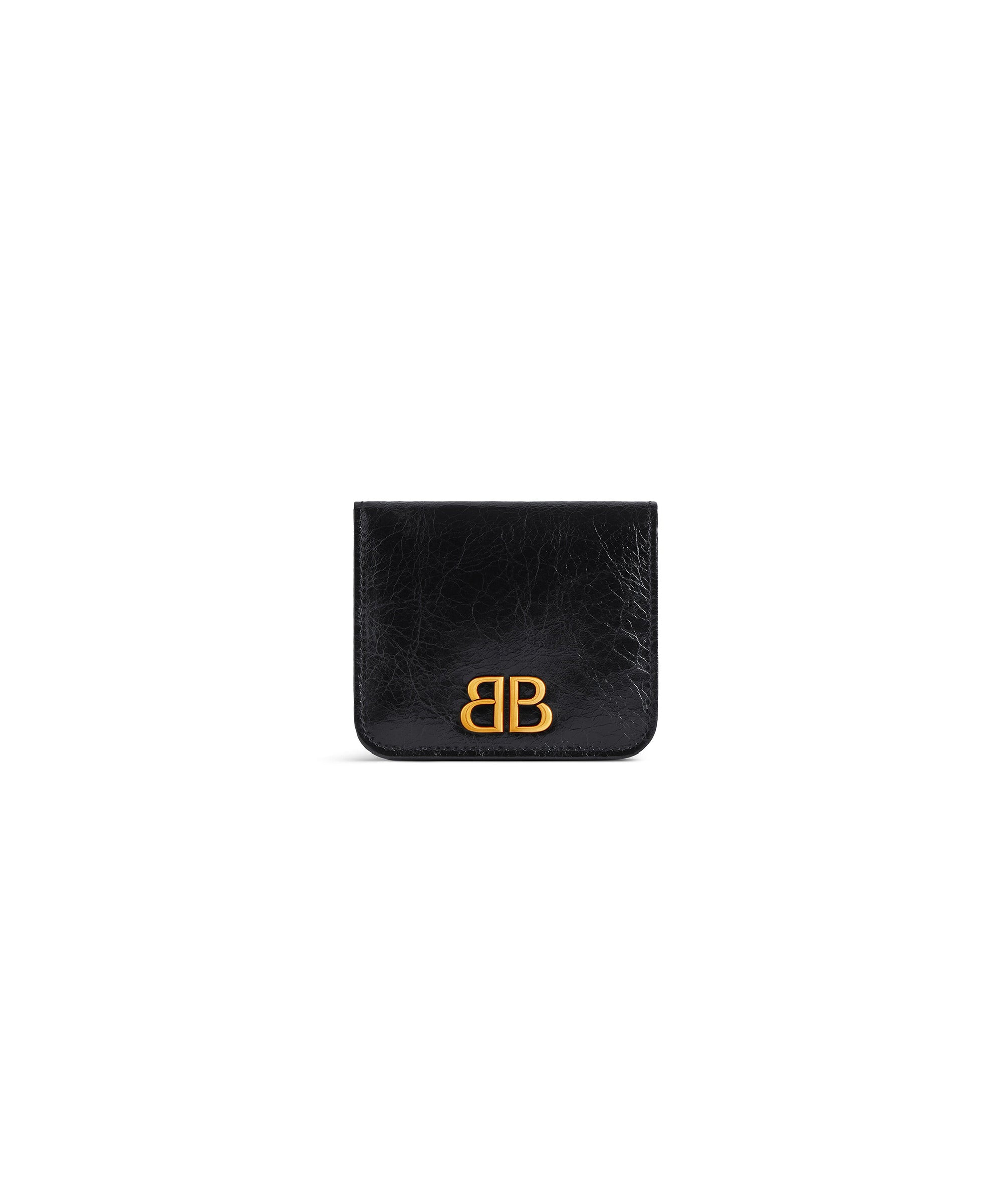 Monaco Flap Coin And Card Holder - Black