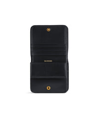 Monaco Flap Coin And Card Holder - Black