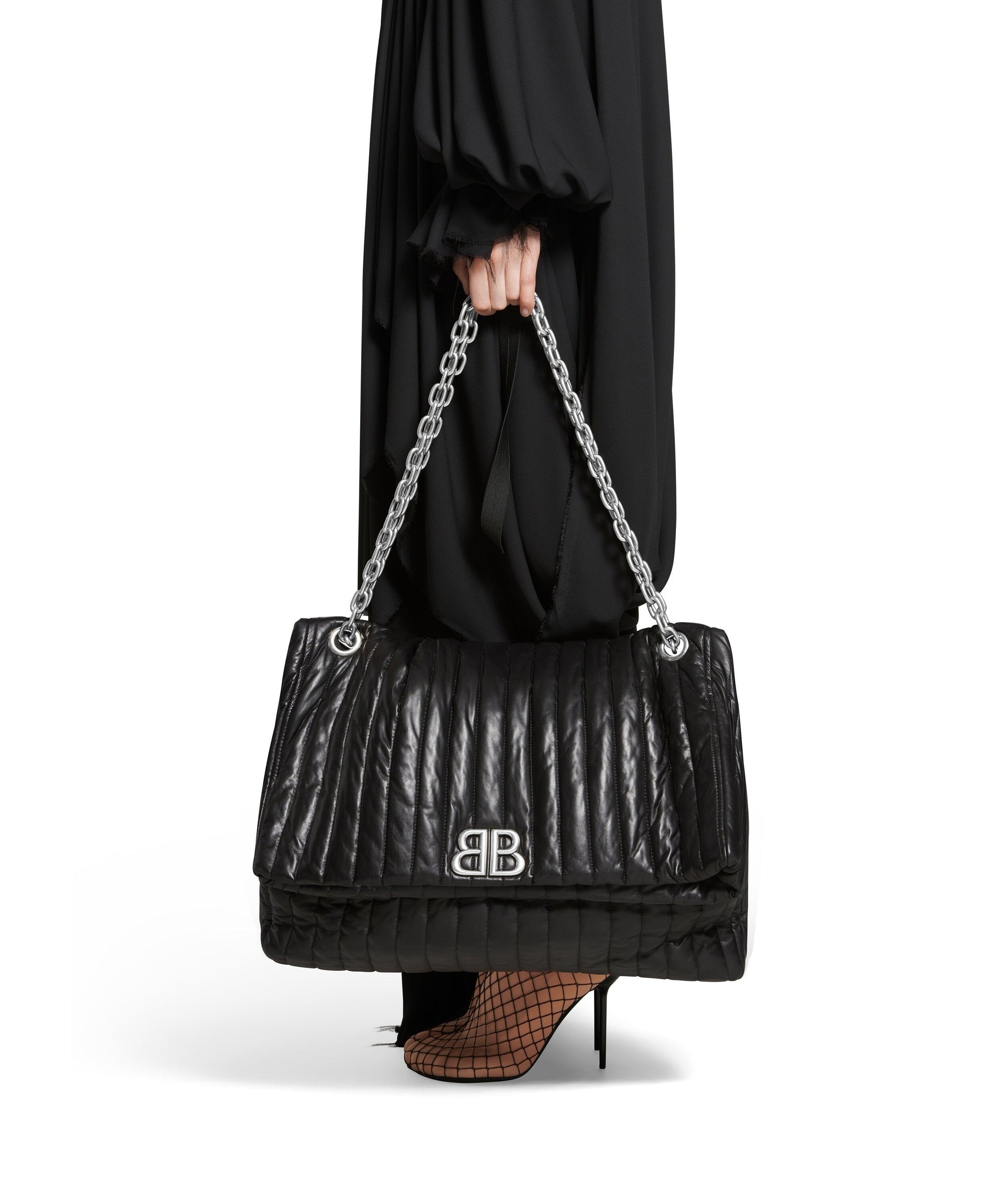 Monaco Large Chain Bag Quilted - Black