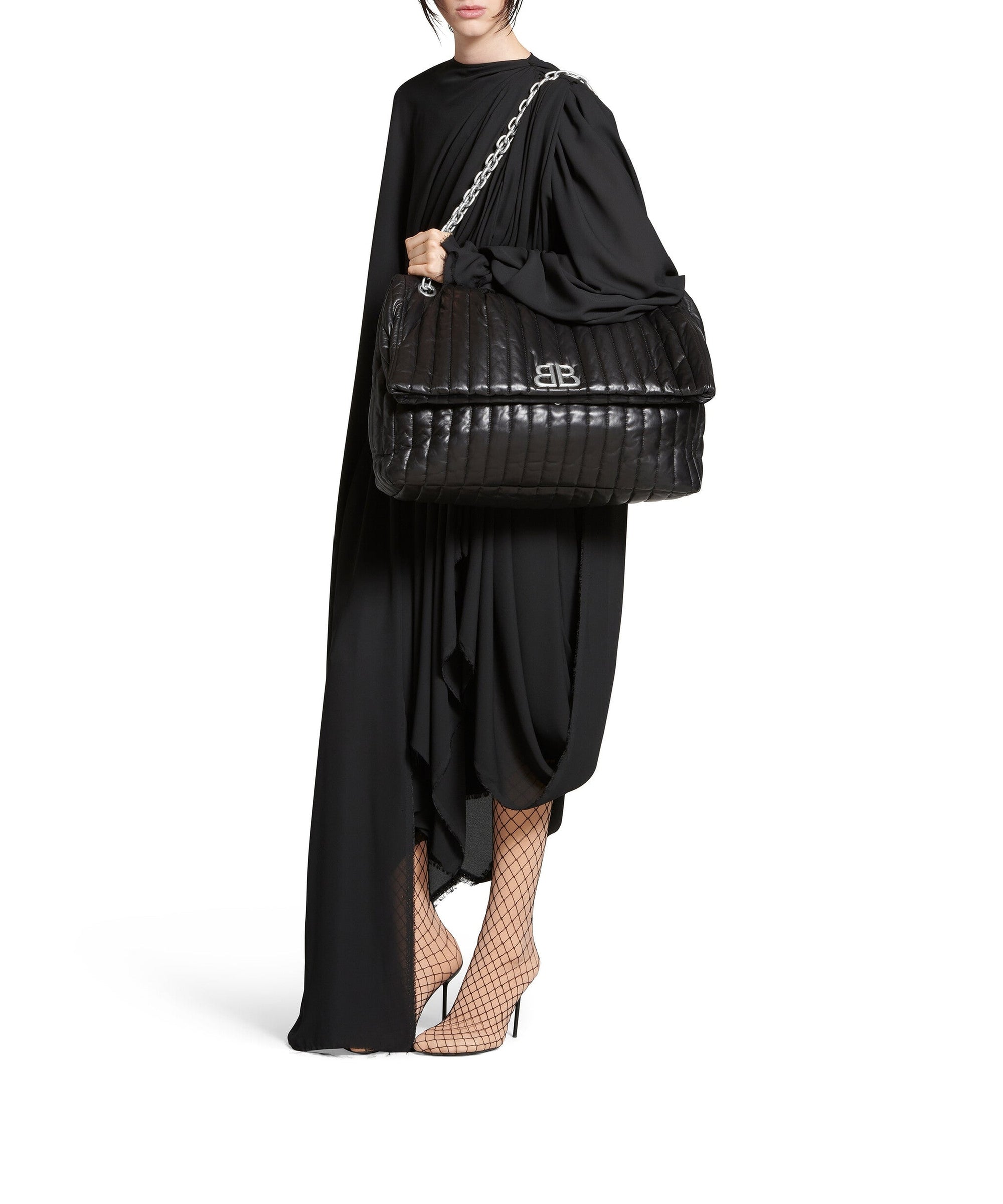 Monaco Large Chain Bag Quilted - Black