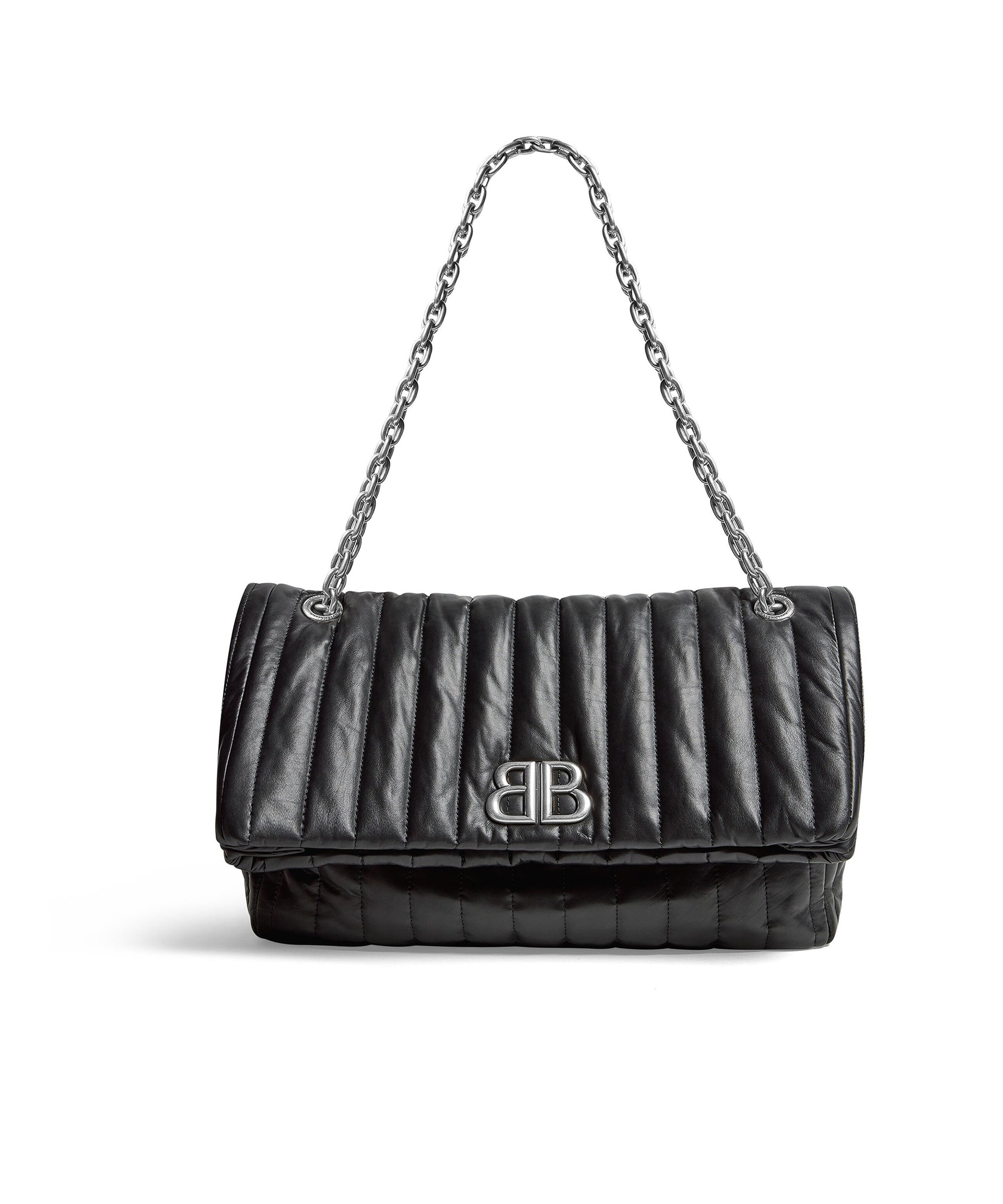 Monaco Medium Chain Bag Quilted - Black