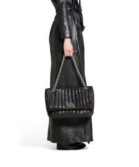 Monaco Medium Chain Bag Quilted - Black