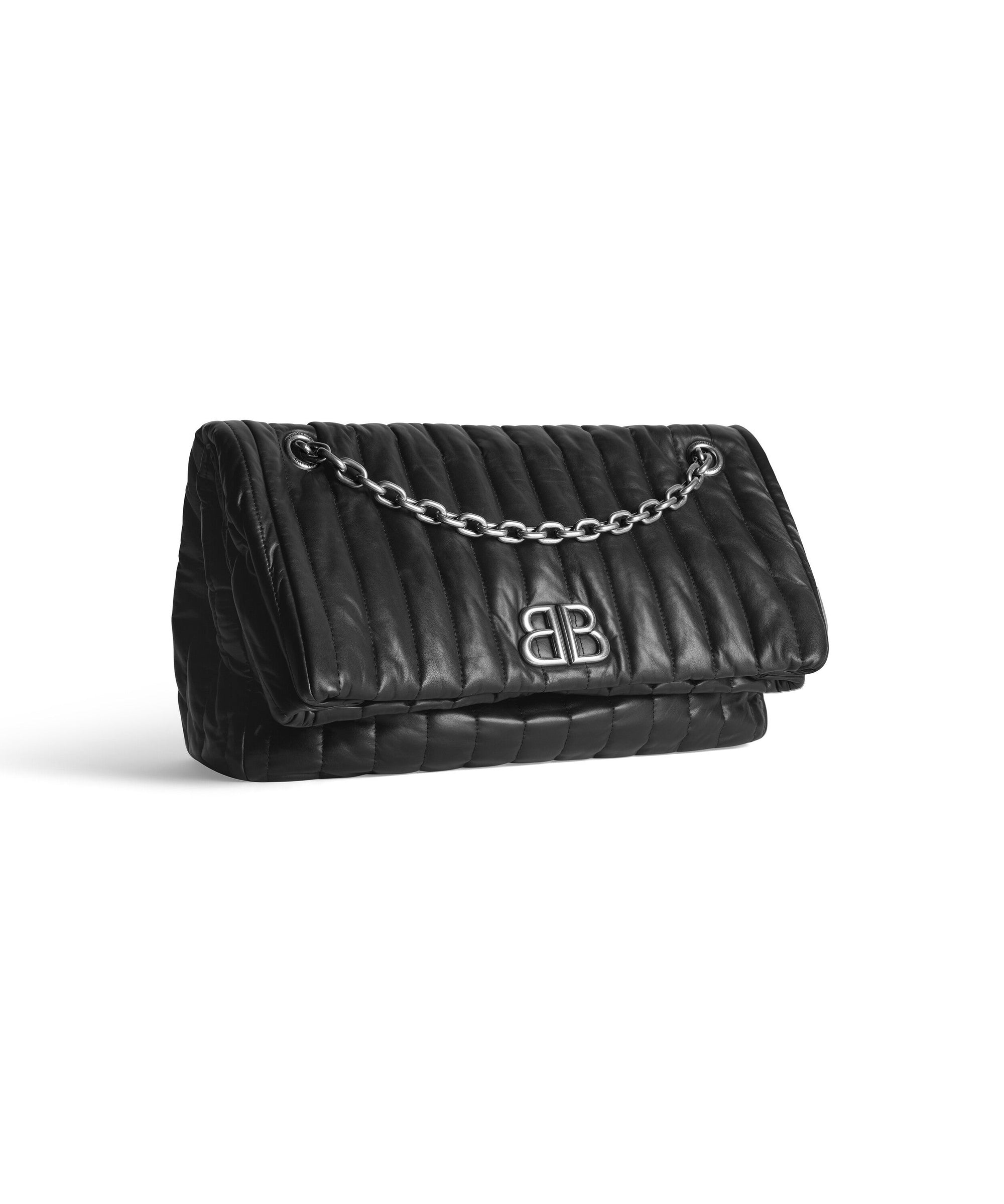 Monaco Medium Chain Bag Quilted - Black