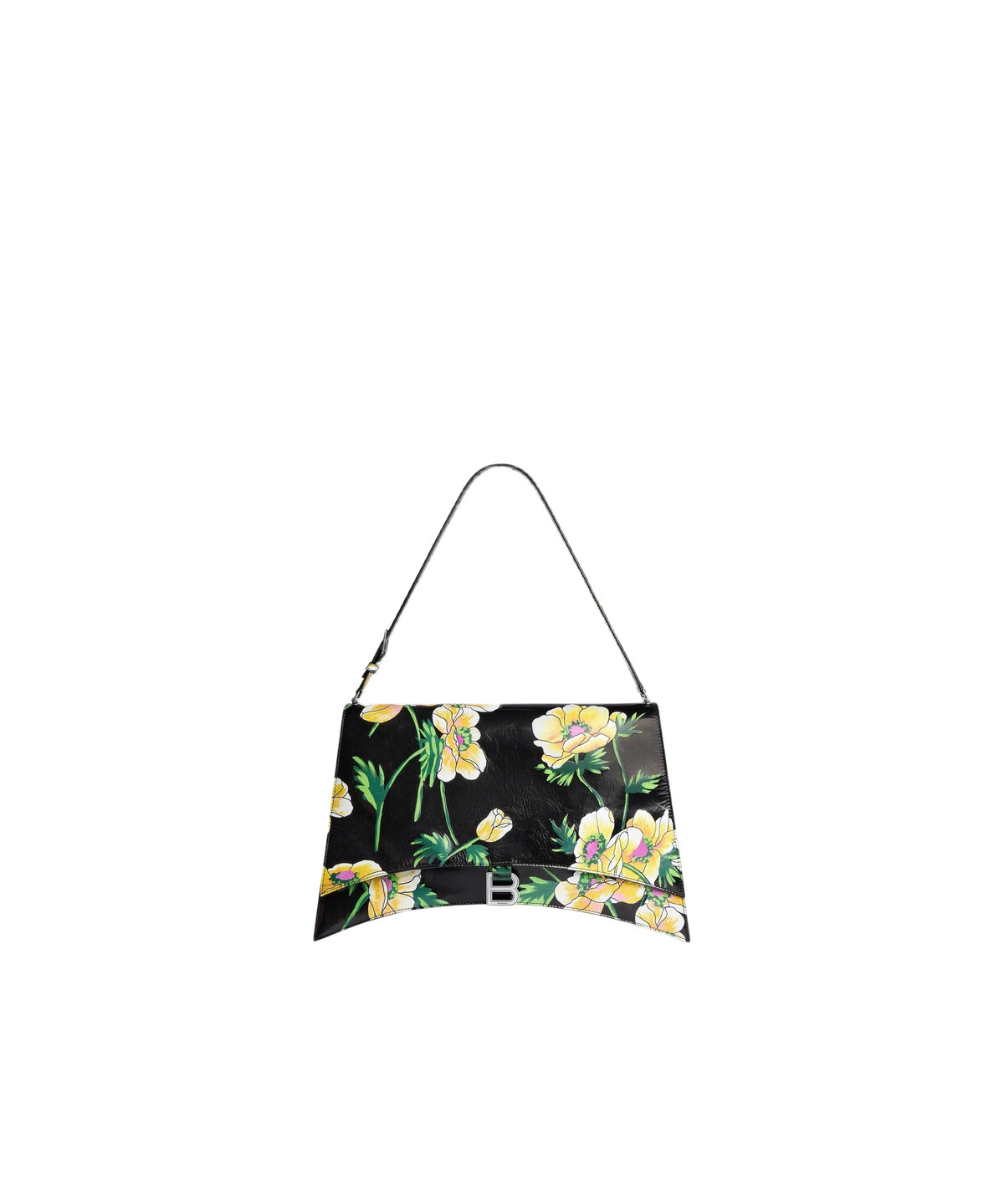 CRUSH / Crush Large Sling Bag With Floral Print - Black & Yellow