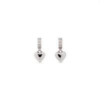 Sharp Heart Earrings - Silver