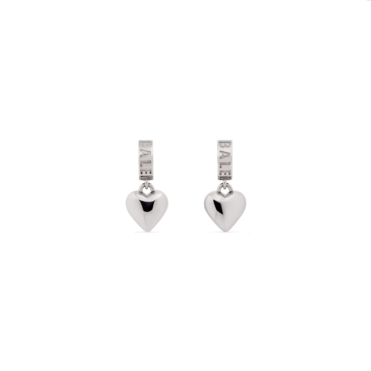 Sharp Heart Earrings - Silver