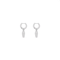 Sharp Heart Earrings - Silver