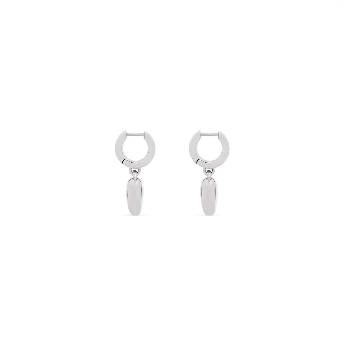 Sharp Heart Earrings - Silver