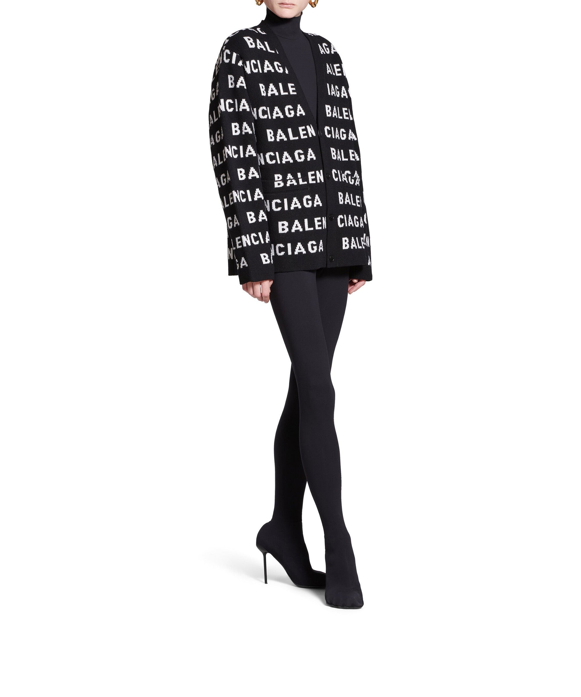Bal Horizontal Allover Cardigan - Black & White