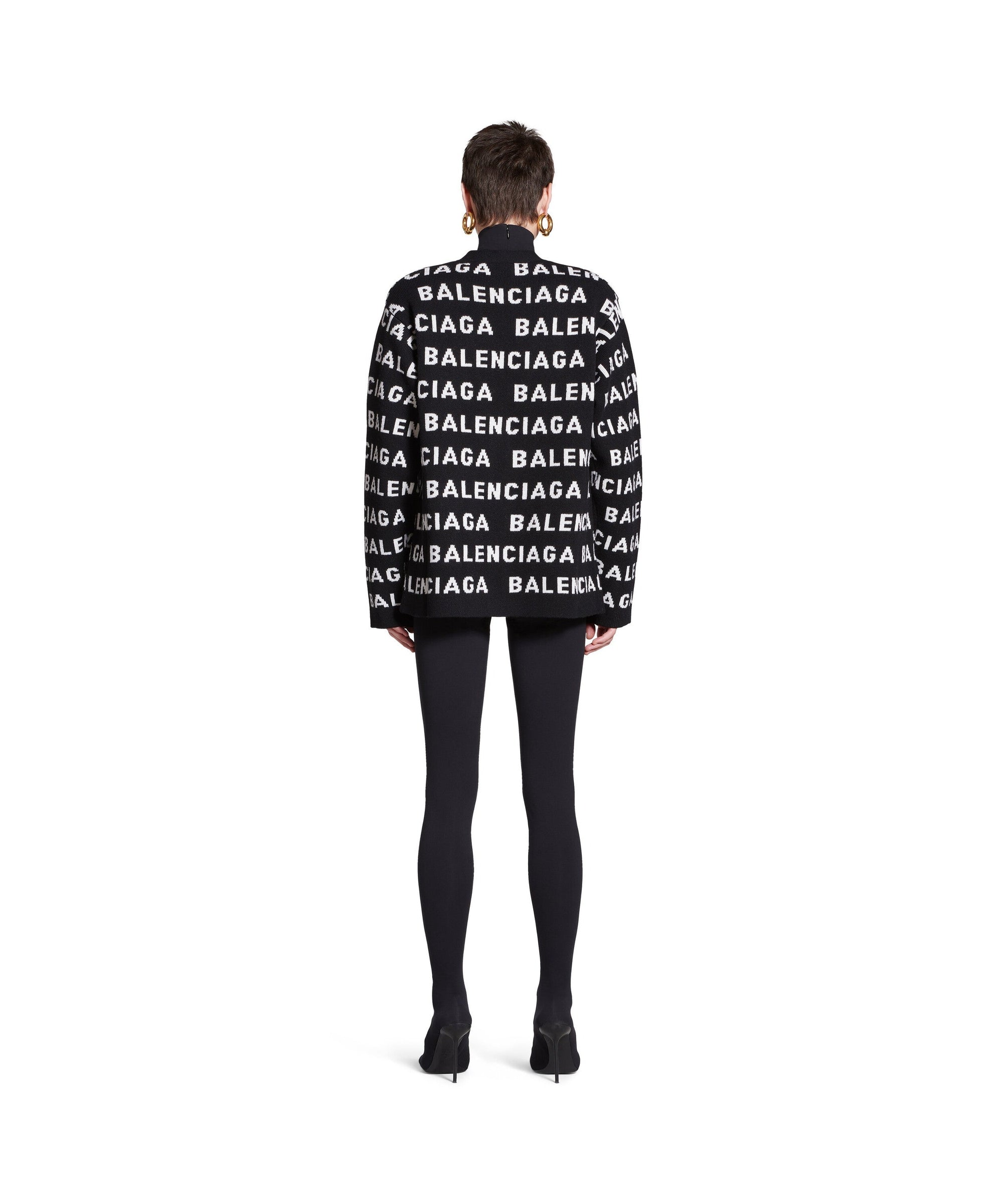 Bal Horizontal Allover Cardigan - Black & White