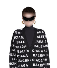 Bal Horizontal Allover Cardigan - Black & White