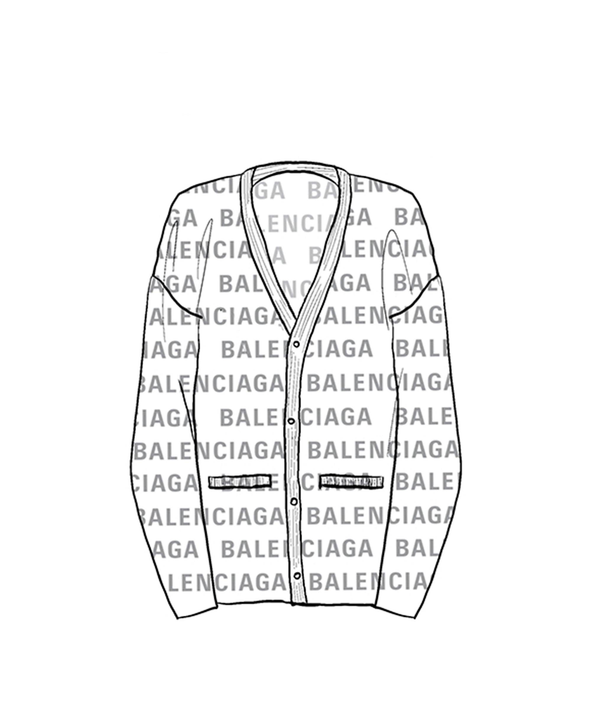 Bal Horizontal Allover Cardigan - Dark Beige & White