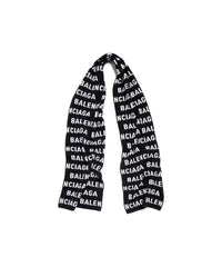 Bal Horizontal Allover Scarf - Black & White