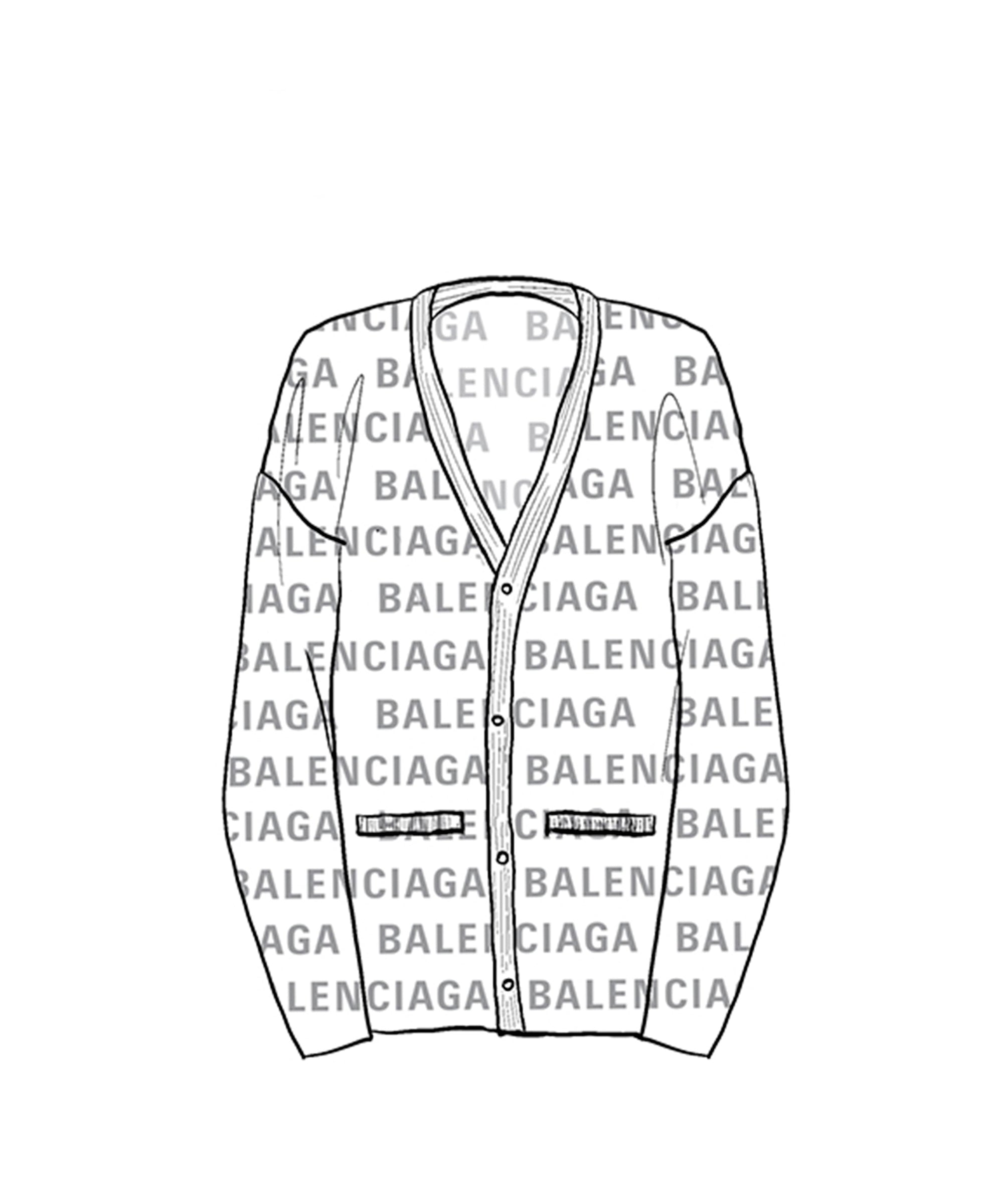 Bal Horizontal Allover Cardigan - Dark Beige & White