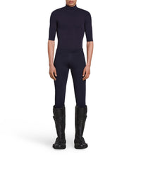 3B Sports Icon Long Sleeve Turtleneck - Navy & White
