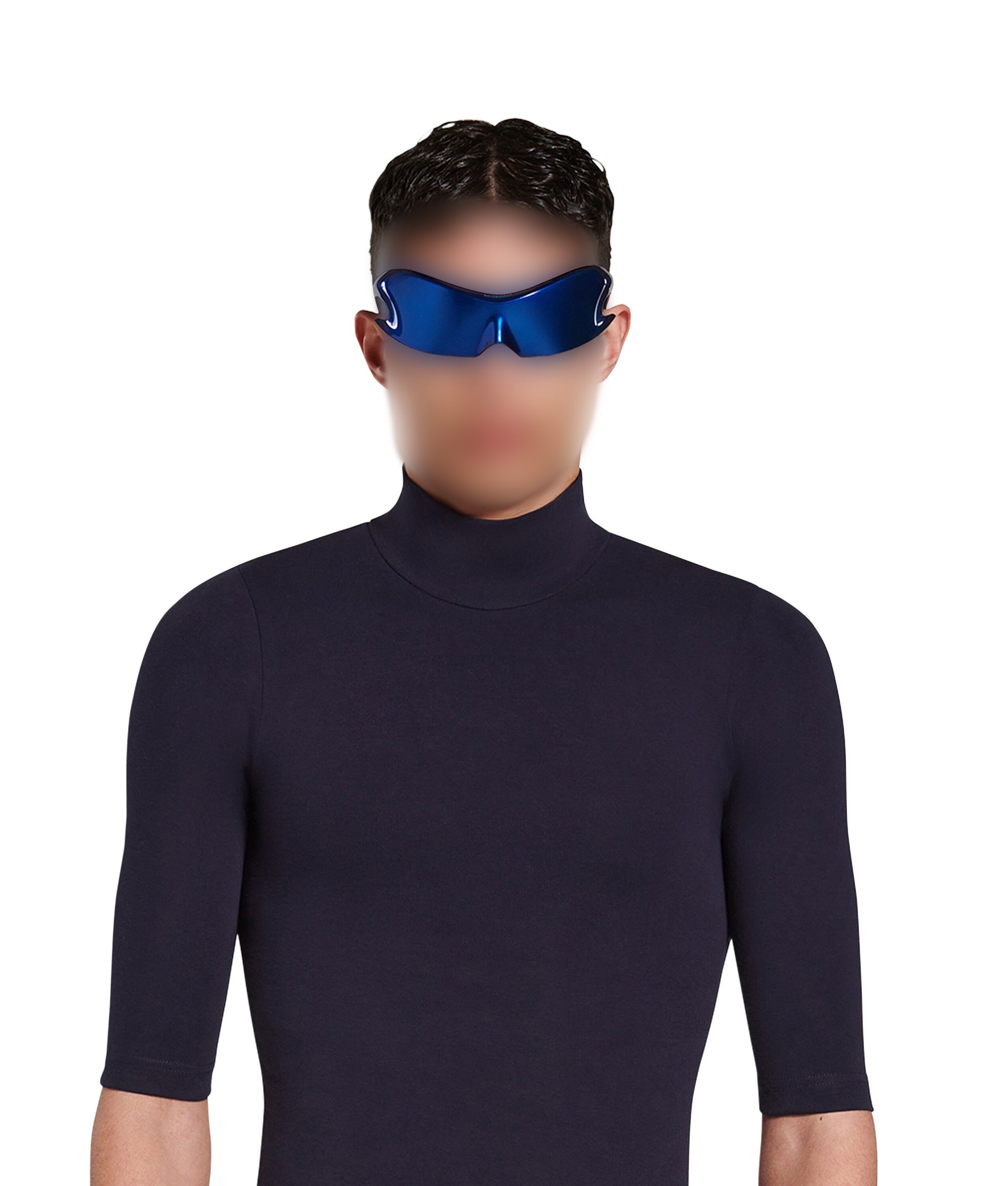 3B Sports Icon Long Sleeve Turtleneck - Navy & White