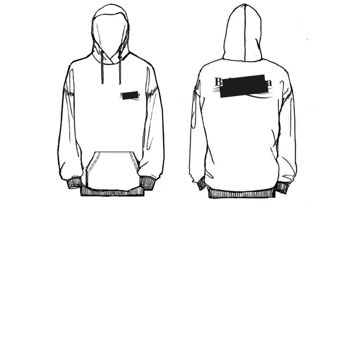 Gaffer Hoodie - Black & White & Red