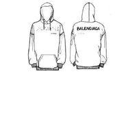 Balenciaga Back Hoodie - Faded Pink & Black