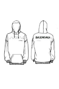 Faded faded pink & black Hoodie - Faded Pink & Black