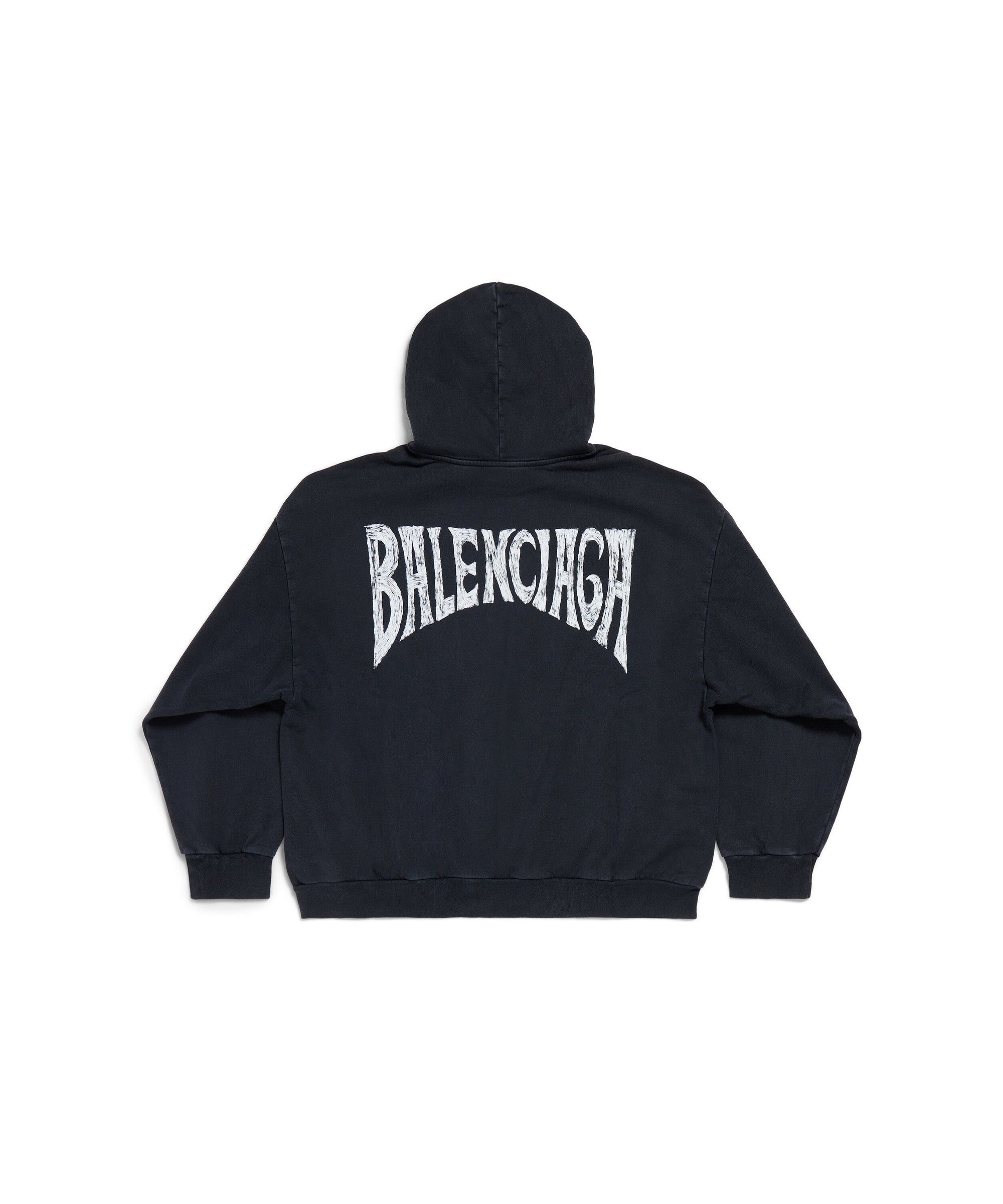 Balenciaga Hand-Drawn Hoodie - Faded Black & White