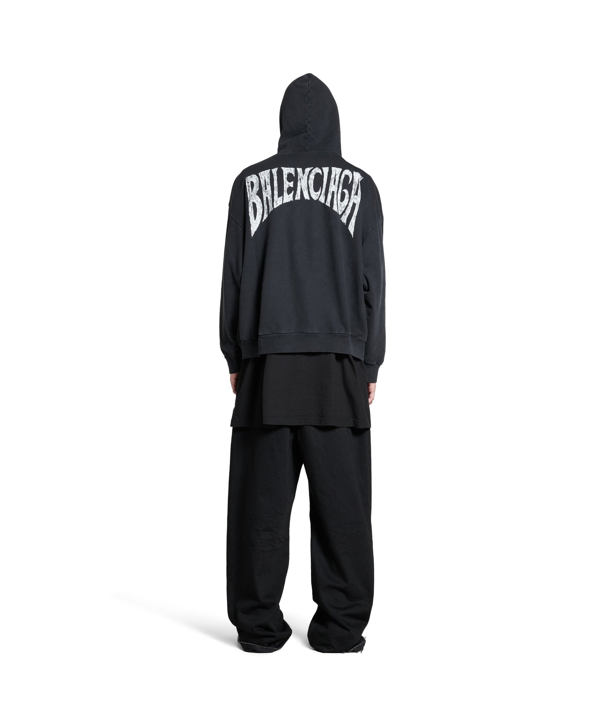 Balenciaga Hand-Drawn Hoodie - Faded Black & White