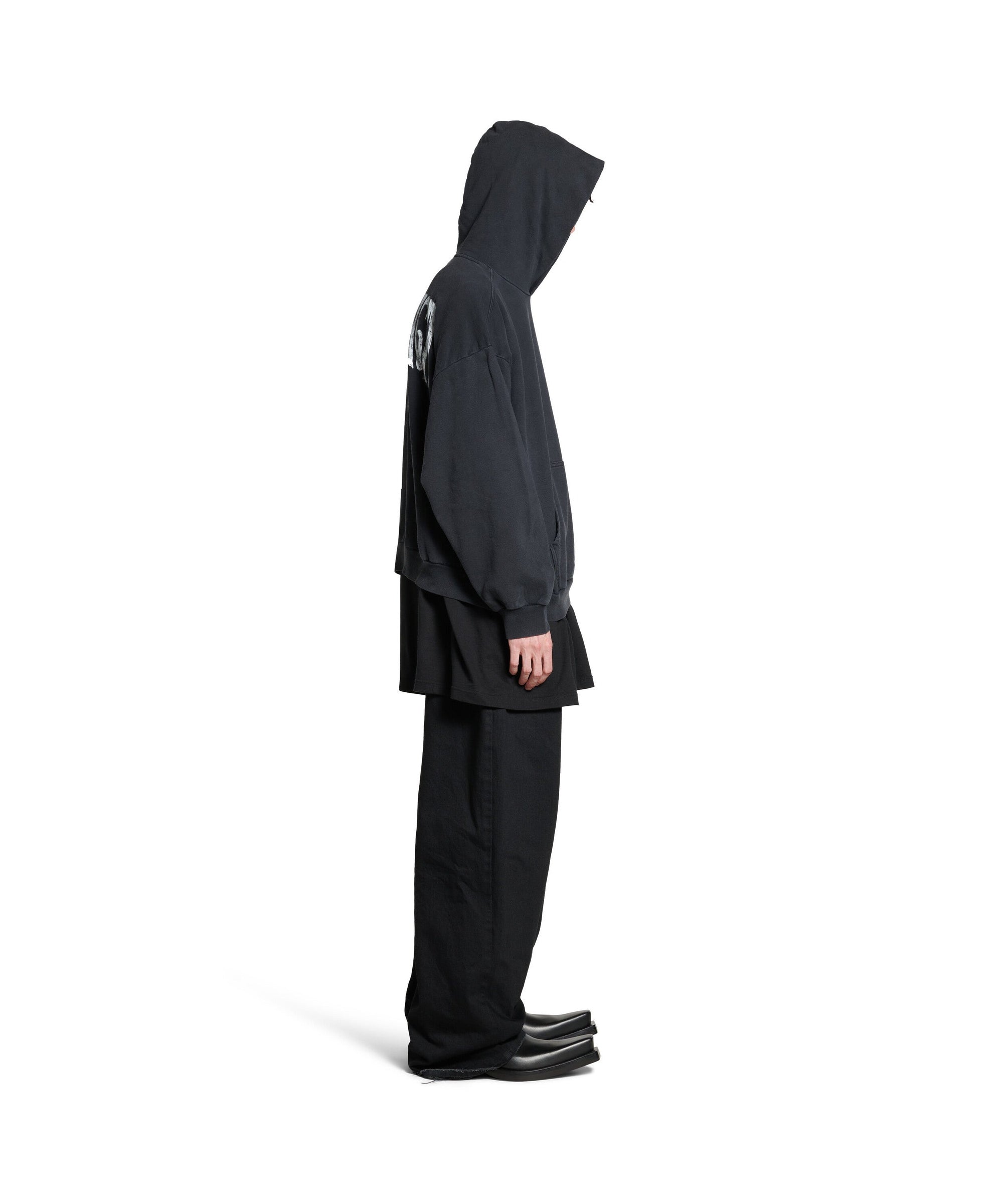 Balenciaga Hand-Drawn Hoodie - Faded Black & White