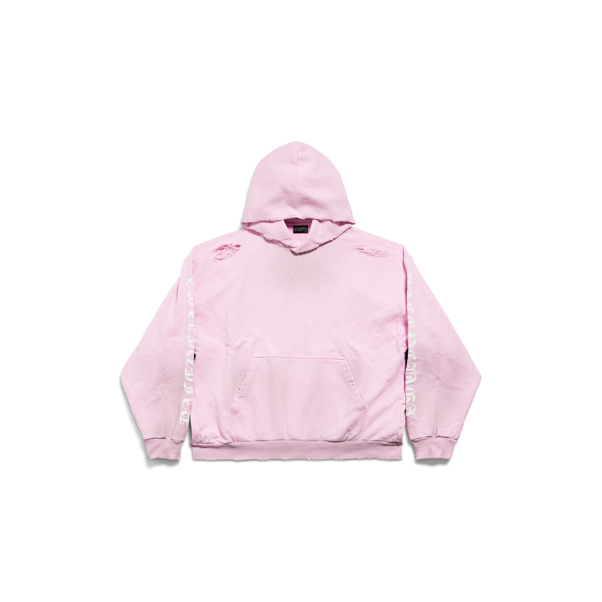 Gothic Type Hoodie - Light Pink & White