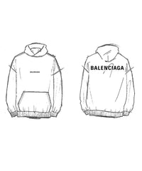 Balenciaga Back Strass Hoodie - Dark Heather Grey