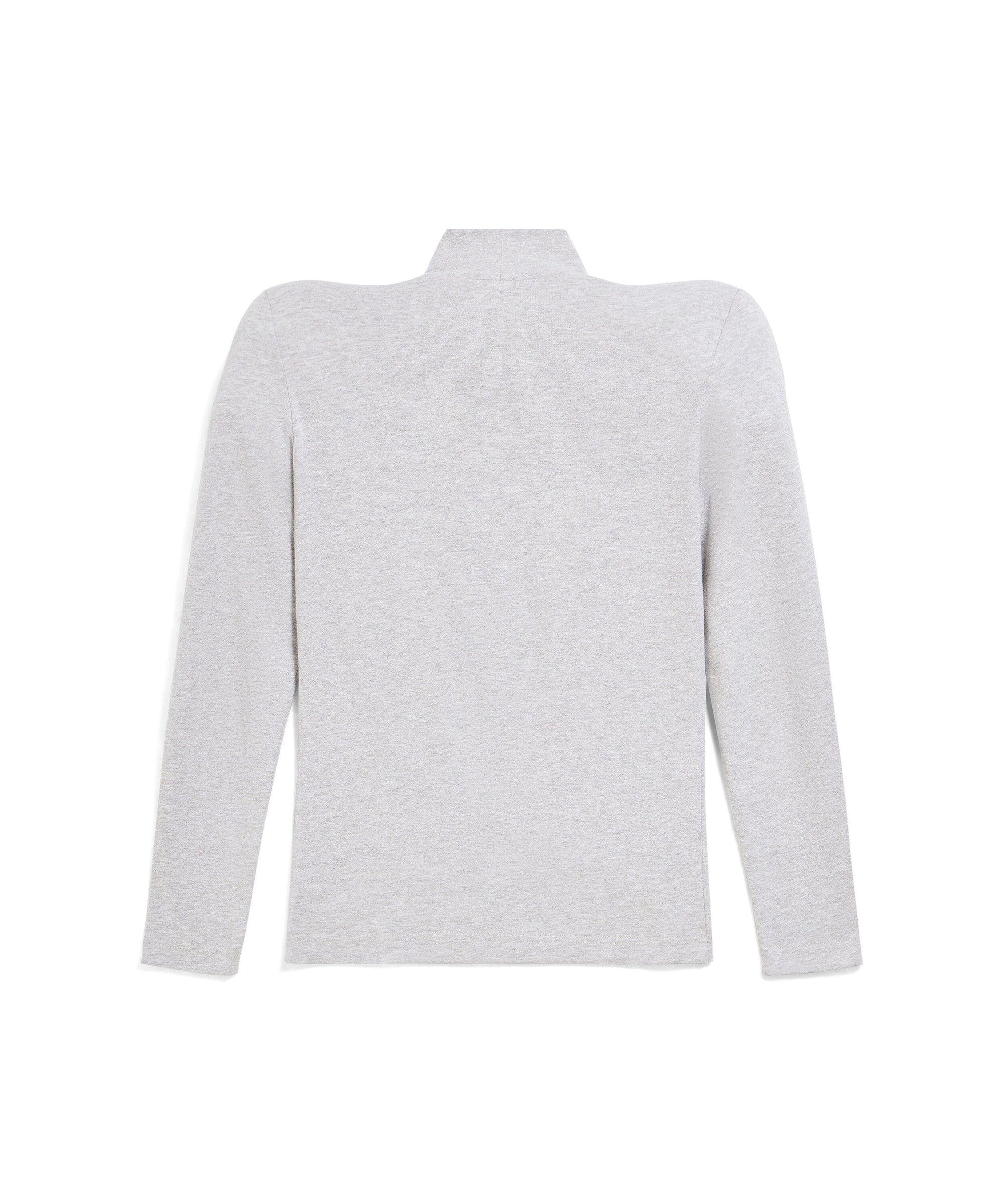 Round Shoulder Long Sleeve Turtleneck - Heather Grey
