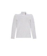 Round Shoulder Long Sleeve Turtleneck - Heather Grey