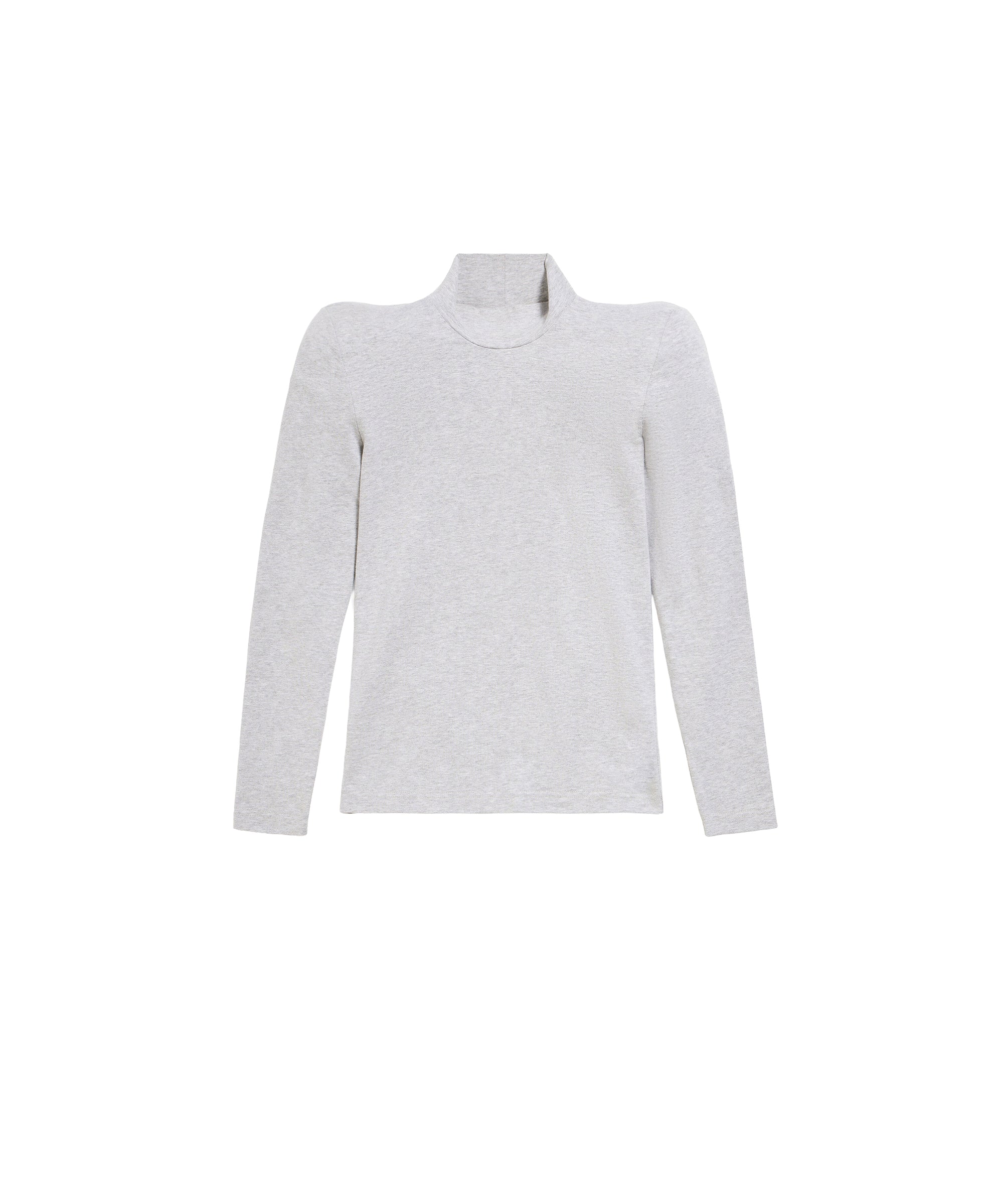 Round Shoulder Long Sleeve Turtleneck - Heather Grey